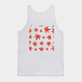 Watercolor Autumn maple leaf Pattern Tank Top